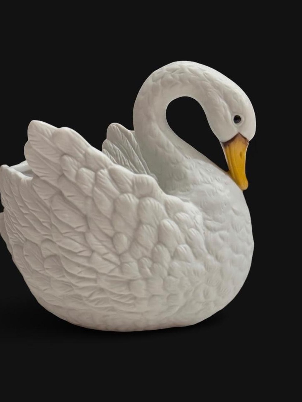 Vintage White Swan Ceramic planter